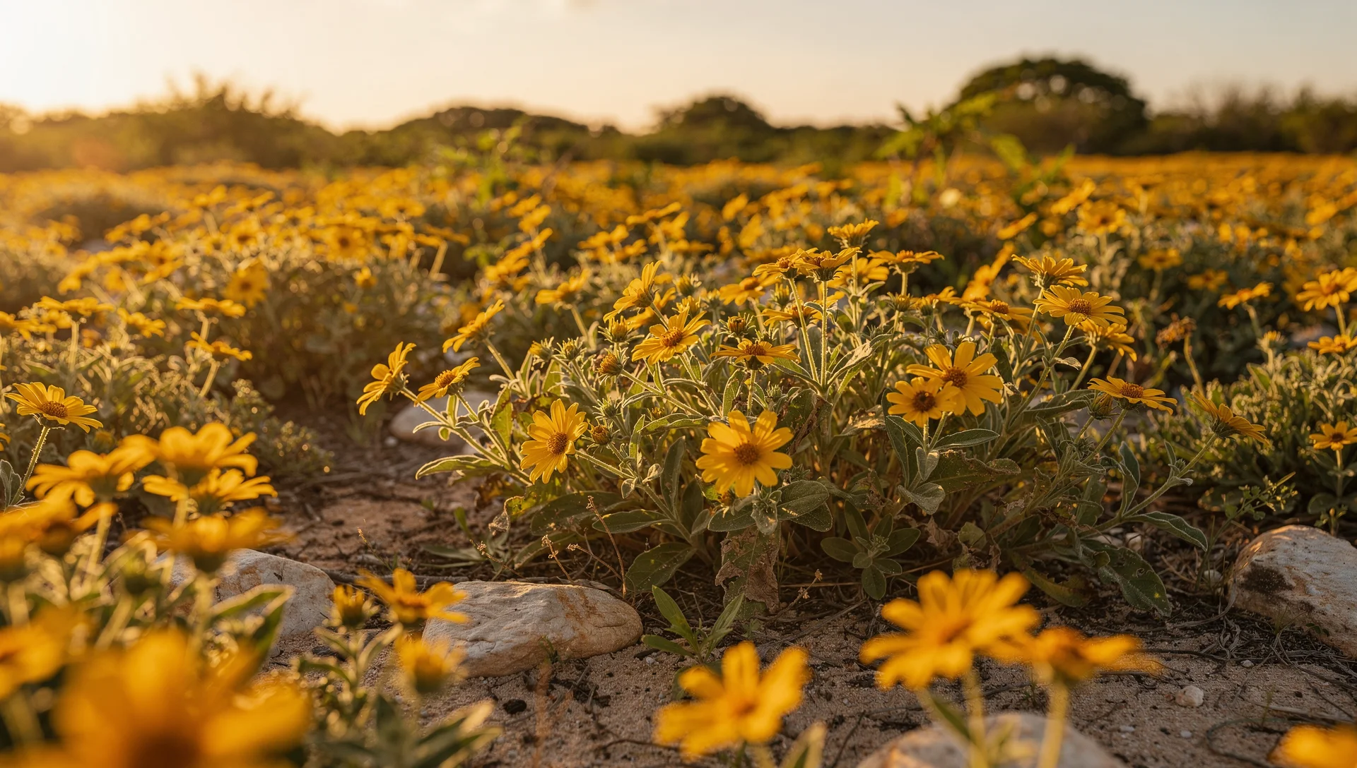 Flores de tajonal amarillas